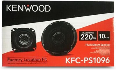 KENWOOD KFC-PS1096 3 Way Coaxial Speakers, 220W, 4", 10cm Schwarz, Schwarz