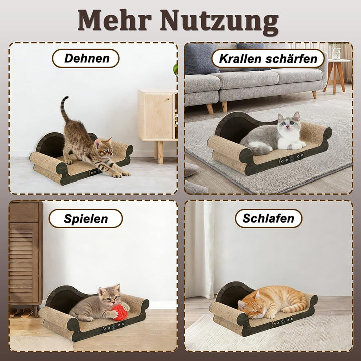 Sofa förmiges Kratzbretter Katze - Katzenkratzbrett aus Langlebiger Wellpappe, 67.8cm Breite, Kratzp