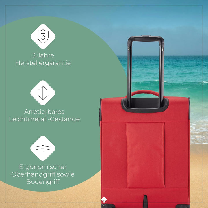 Travelite Handgepäck Trolley klein, Chios, Weichschale, 55x39x20 cm, 2,4 kg, mit 4 Doppelrollen & Za