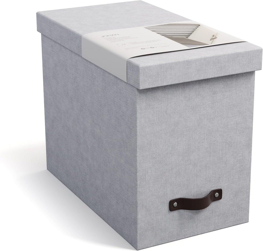 BIGSO JOHAN Hängeregisterbox A4 – Hängemappenbox mit Deckel und Griff – Schreibtischablage für Hänge