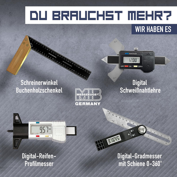 MIB Messschieber mit Feststellschraube DIN 862 200mm | Schieblehre rostfreier Stahl | Analog Messsch