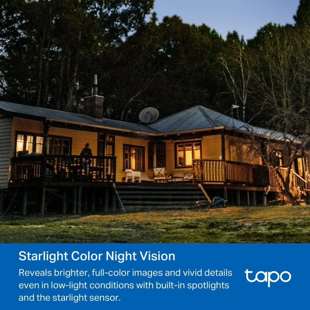 Tapo C52A 360° Überwachungskamera Aussen, 2K 4MP, Starlight Farbe Nachtsicht, KI-Erkennung, Bewegung