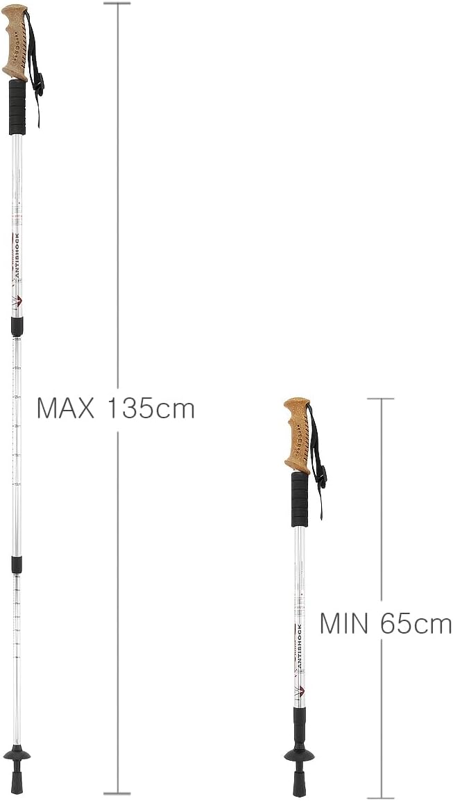 MidGard Nordic Walking Stock Teleskop Antischock Wanderstöcke aus Aluminiumlegierung mit Korkgriff &