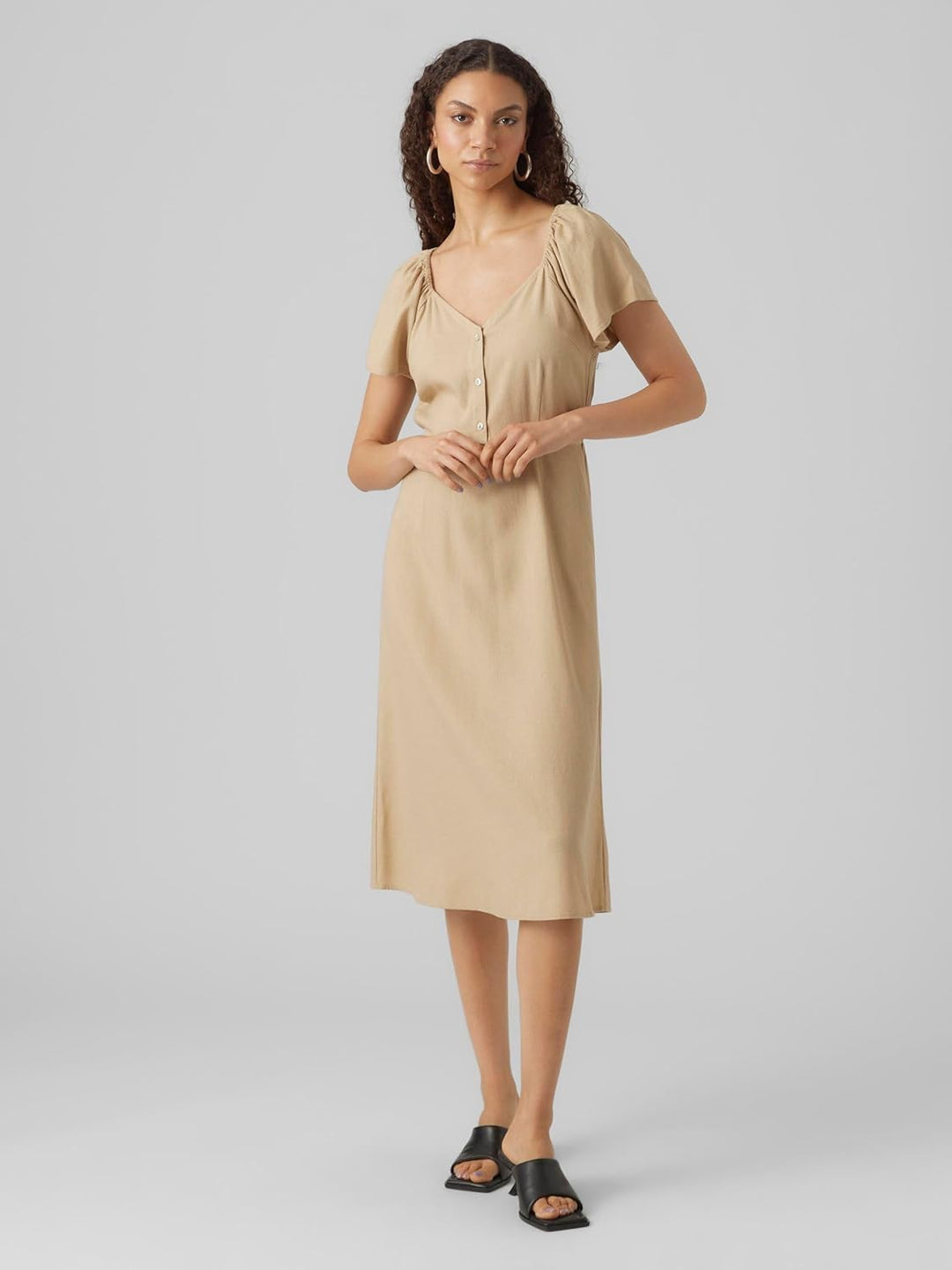 VERO MODA Female Kleid VMMYMILO Langes Kleid S Irish Cream, S Irish Cream