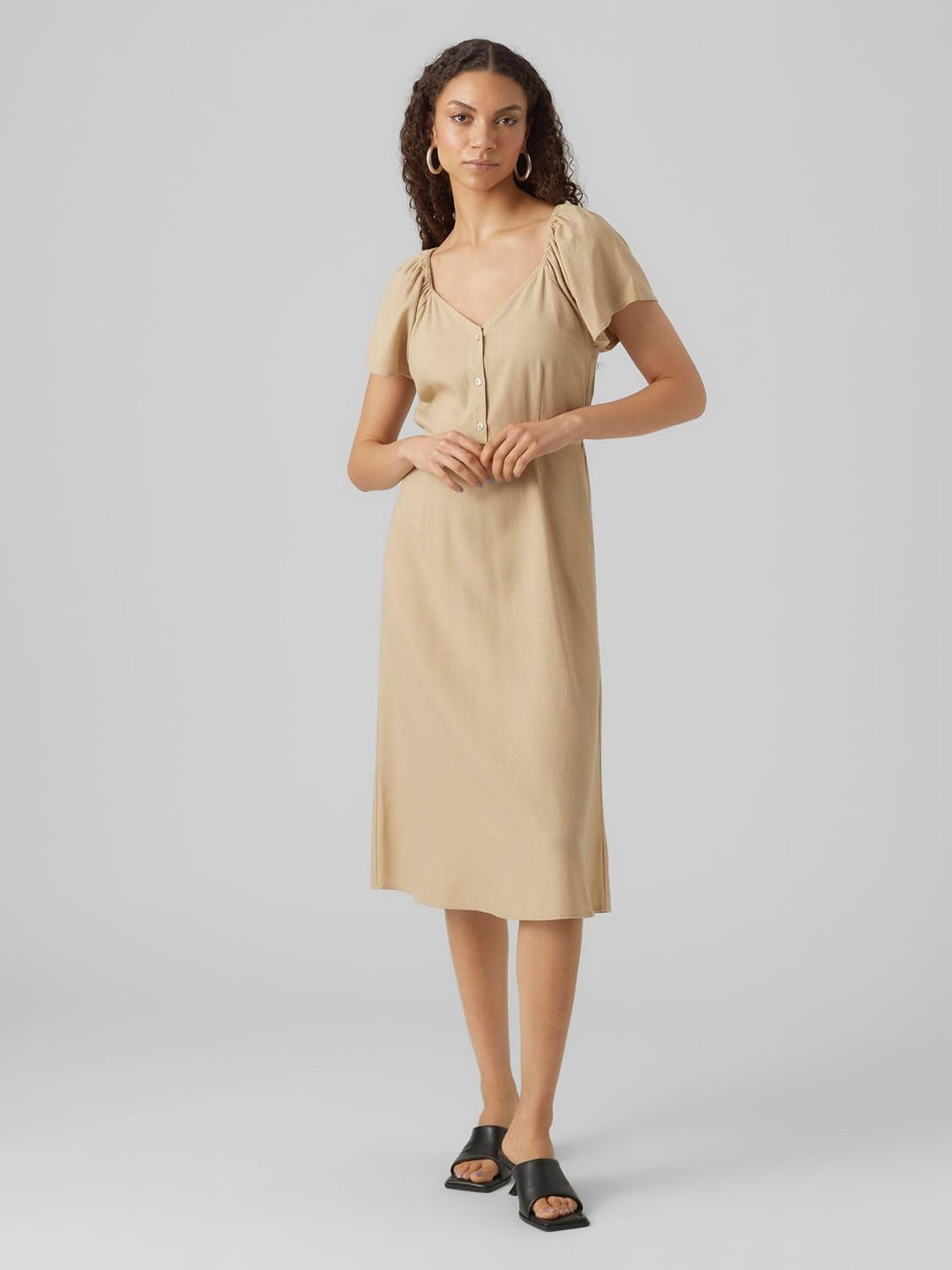 VERO MODA Female Kleid VMMYMILO Midikleid L Irish Cream, L Irish Cream