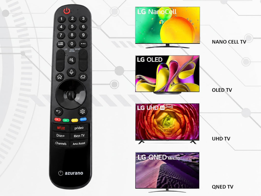 azurano Fernbedienung für LG Universal Magic Remote, AN-MR24GA, MR23GA, MR22GA, MR21GA, MR20GA Voice