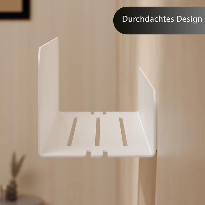 Duschablage ohne Bohren | Edelstahl Duschregal mit Ablaufrillen | Duschkorb zum Kleben | Badregal Se