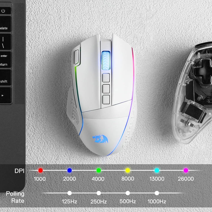Redragon M991 Kabellose Gaming-Maus, 19.000 DPI kabelgebundene/kabellose Gamer-Maus mit Schnellfeuer