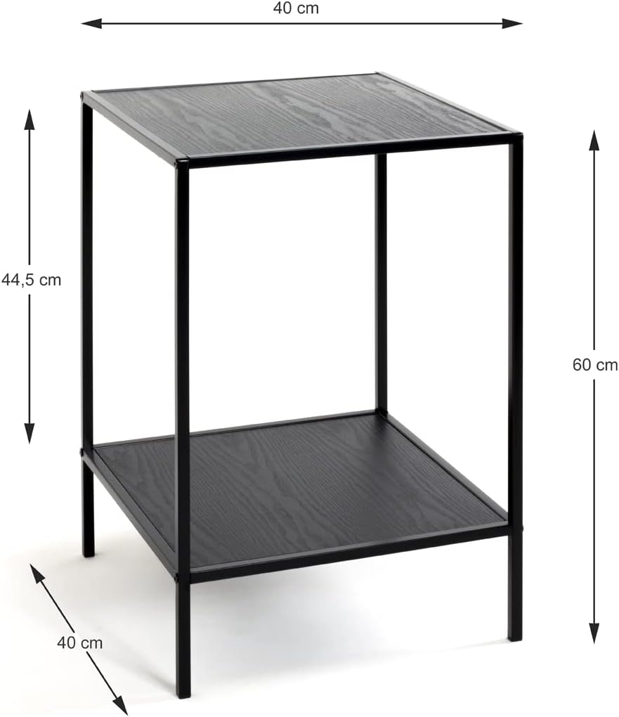 HAKU Möbel Beistelltisch, MDF, schwarz, B 40 x T 40 x H 60 cm