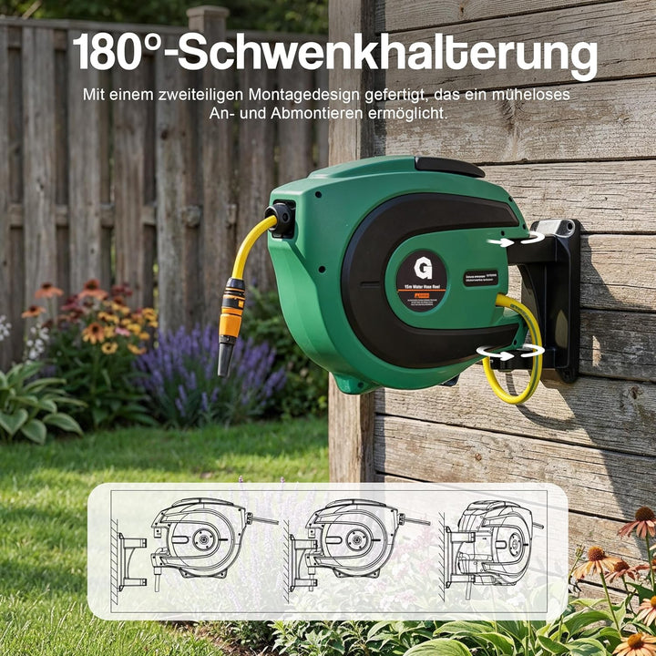 G Wasserschlauch Trommel Einziehbarer 12.5mm x 15m schlauchtrommel Premium Commercial Flex PVC wands