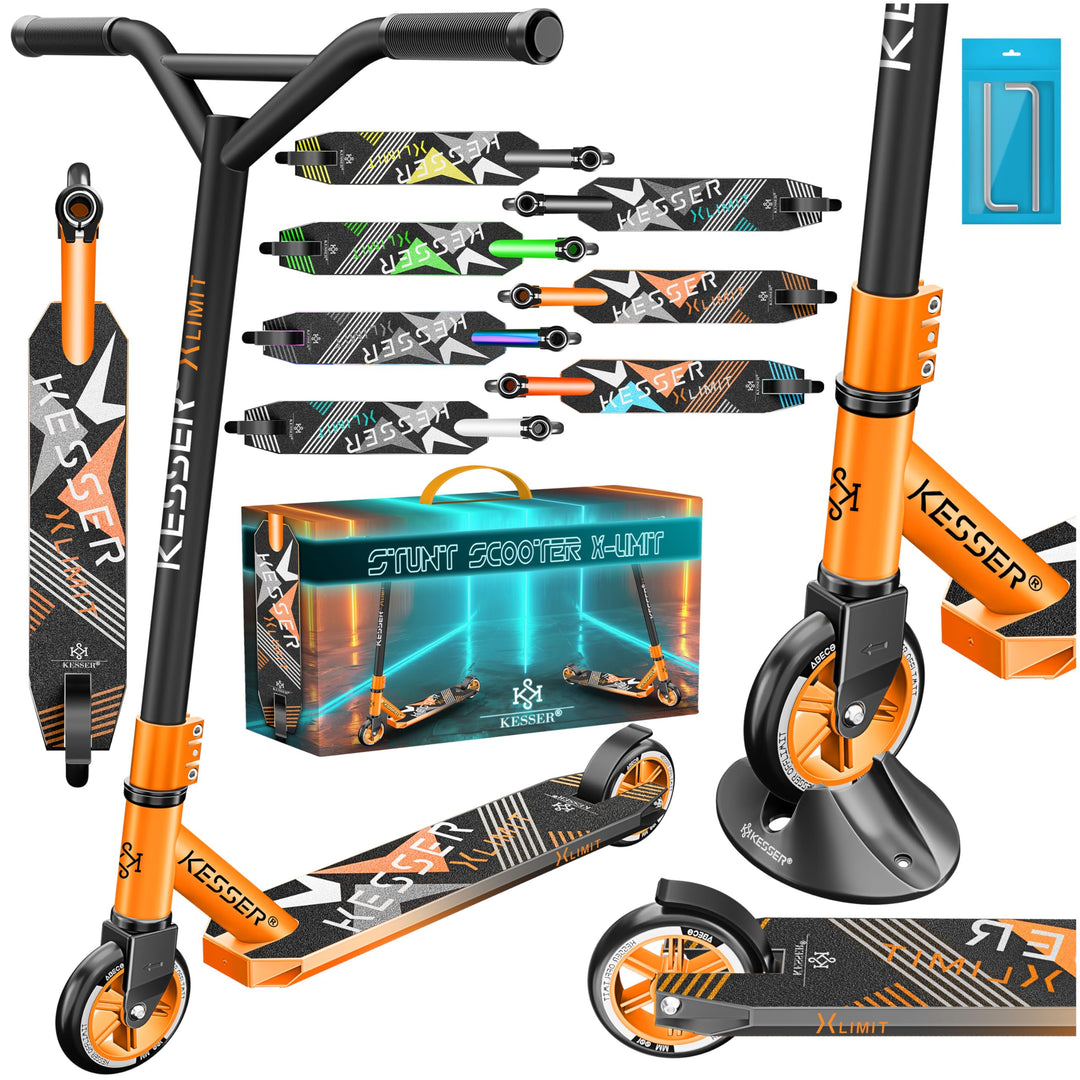 KESSER® Stunt Scooter X-Limit - 360° Lenkung Robuster Funscooter Stuntscooter mit ABEC 9 Kugellagern