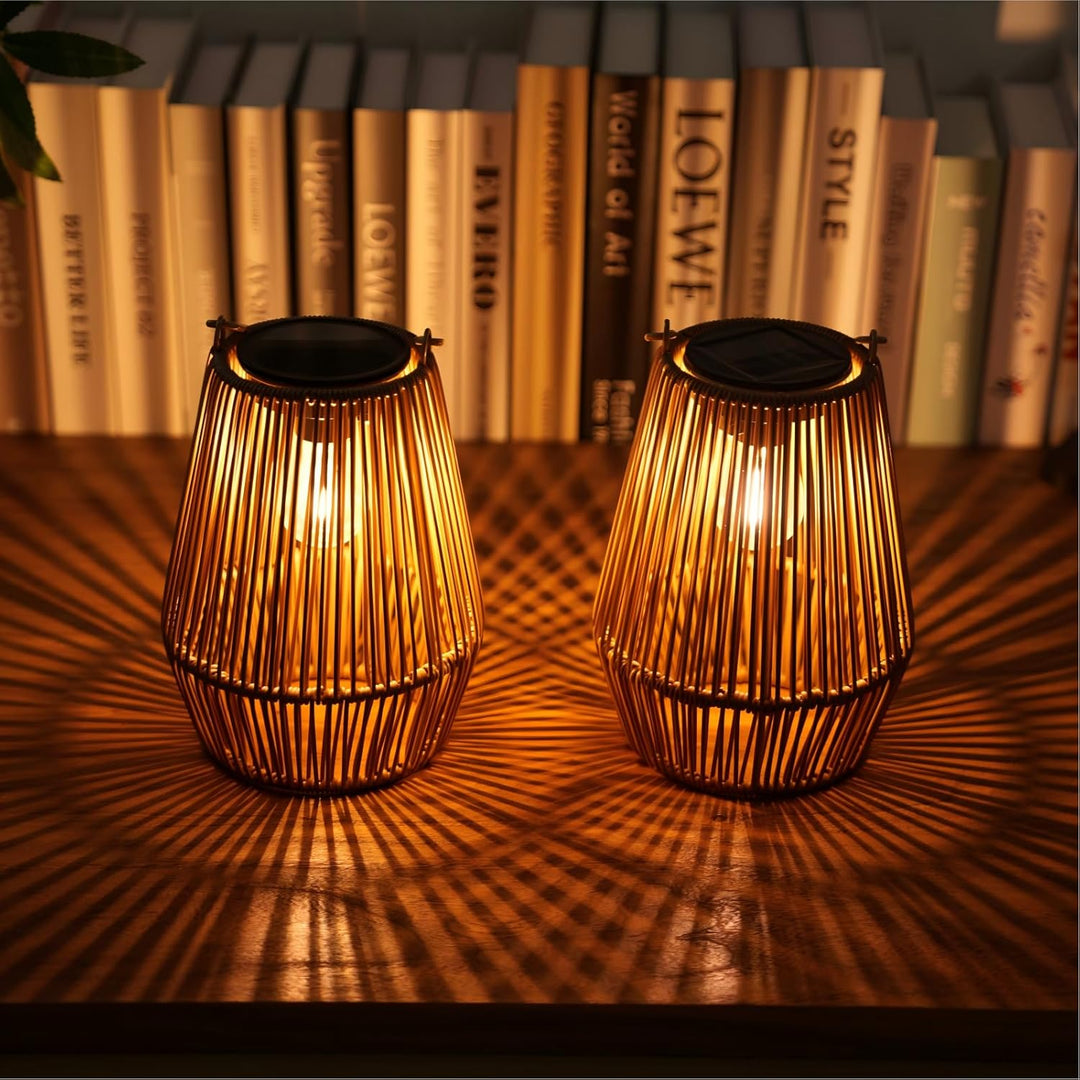 KagoLing Solar Laternen für Aussen, 2 Stücke Solarlampen für Draussen im Böhmischen Stil mit LED-Glü