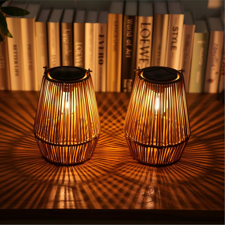 KagoLing Solar Laternen für Aussen, 2 Stücke Solarlampen für Draussen im Böhmischen Stil mit LED-Glü