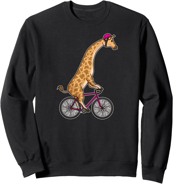 Fahrrad Giraffe Mit Helm Lustige Radfahrer Tiere Sweatshirt