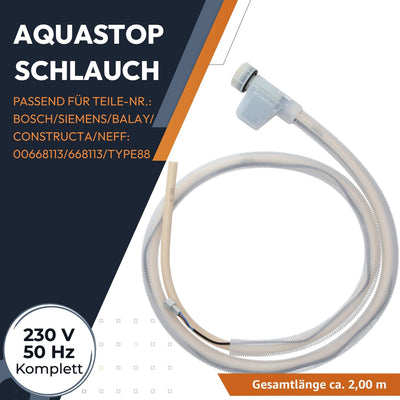 Kenekos - Aquastop-Schlauch BITRON Typ 88 3/4 Zoll 1,68 m kompatibel mit Bosch Siemens Geschirrspüle