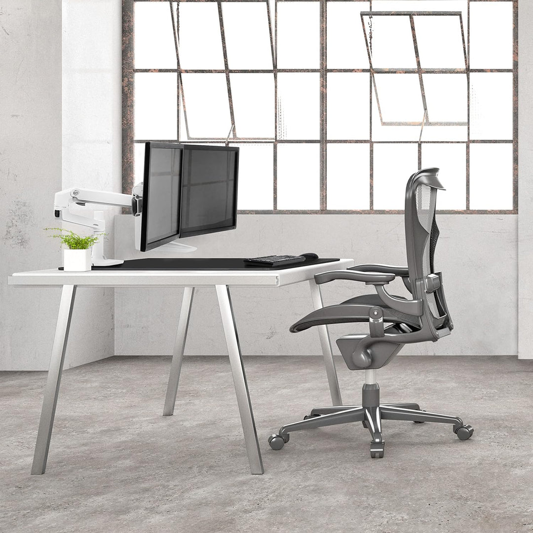 ERGOTRON 45-489-216 LX dual direkt Tischhalterung bis 63,5cm 25Zoll 0,9-5 kg weiss 2 Monitore LX Arm