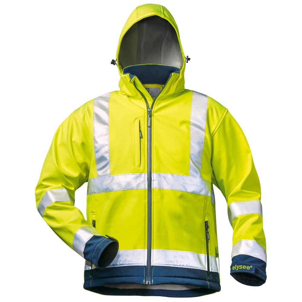 *SAM* WARNSCHUTZ-SOFTSHELLJACKE ELYSEE GELB/MARINE, EN 471/3