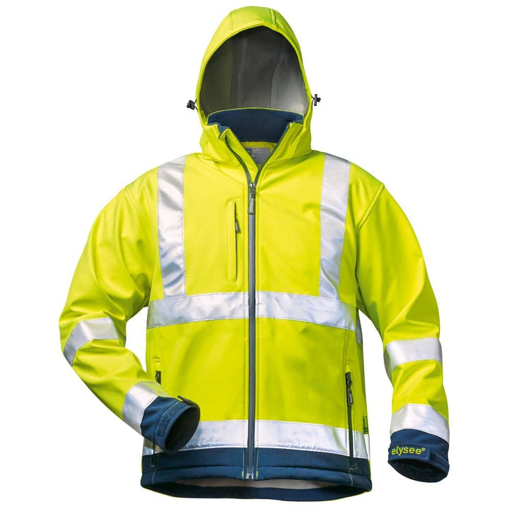 *SAM* WARNSCHUTZ-SOFTSHELLJACKE ELYSEE GELB/MARINE, EN 471/3