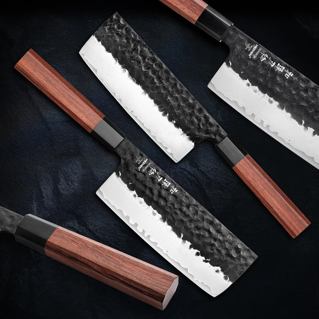 HEZHEN Nakiri Messer, Japanischer Stil Hackbeil Messer, Mehrzweckmesser Asiatisches Kochmesser Zum S