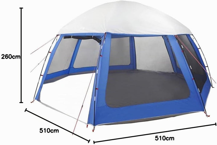 Poolzelt mit abnehmbarem Überzelt Netzwänden Azurblau 510x510cm 510 x 510 cm Azurblau, 510 x 510 cm