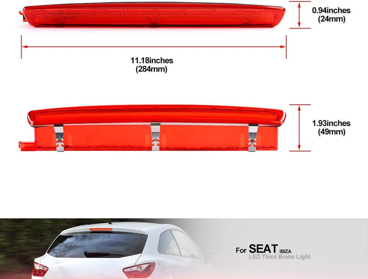 Rote Linse rote LED 3 dritte bremsleuchte fur Seat Ibiza 6J 6P Leon MK2 hinteres mittleres hoch mont
