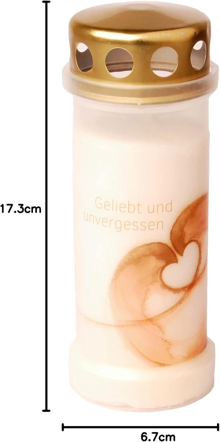Bolsius Grablicht - Weiss - 12 Stück - Länge Brenndauer 70 Stunden - Trauerkerze & Gedenkstätte Kerz