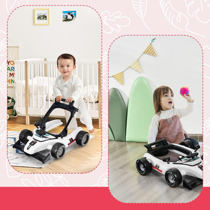COSTWAY 4 in 1 Lauflernhilfe, Lauflernwagen klappbar mit einstellbarer Höhe & Geschwindigkeit, Baby
