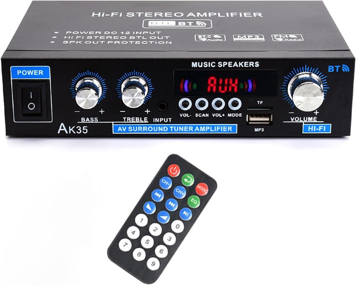 WOOPKER AK35 HiFi-Verstärker, Bluetooth 5.0 Mini Verstärker HiFi Stereo Heimkino Stereo av Receiver