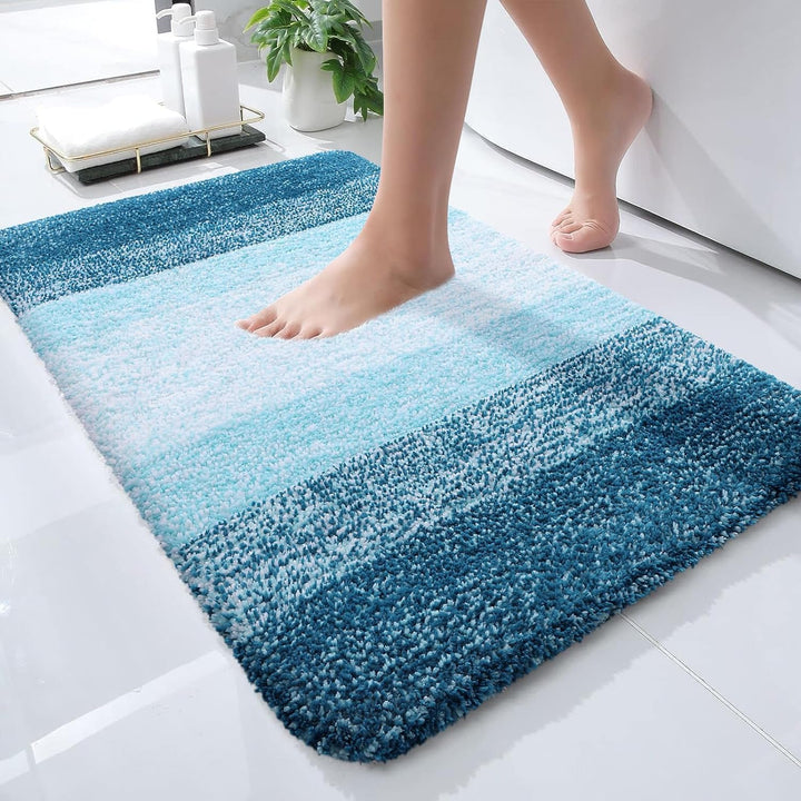 Homaxy Weich Badezimmerteppich 51x76 cm, rutschfest waschbar Badematte Flauschige Hochflor Badteppic