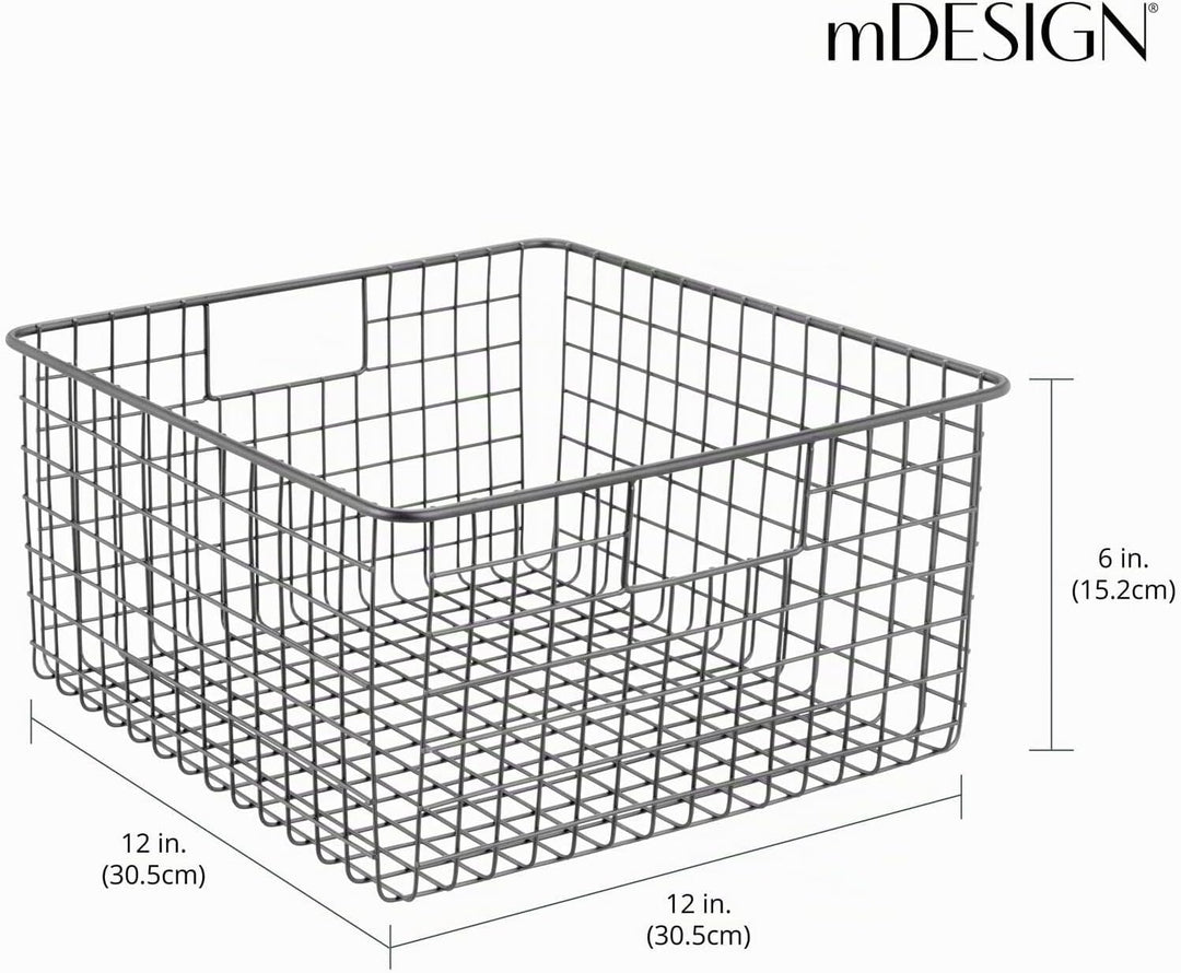 mDesign 4er-Set Allzweckkorb aus Metalldraht – flexibler Aufbewahrungskorb für die Küche, Vorratskam