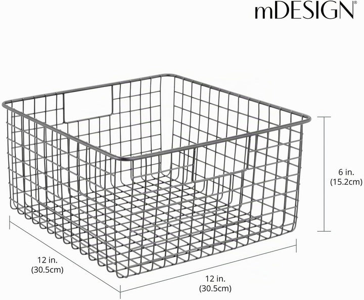 mDesign 4er-Set Allzweckkorb aus Metalldraht – flexibler Aufbewahrungskorb für die Küche, Vorratskam