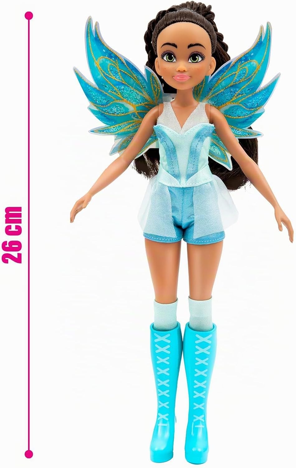 Winx Club Fairy Doll – Aisha with Glitter Wings &amp; Poseable Joints – Transformation Outfit – Removabl
