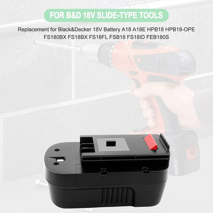 3.5Ah 18V ErsatzAkku für Black & Decker 18V Akku A1718 A18NH HPB18 HPB18-OPE A18 Feuersturm A18 FS18