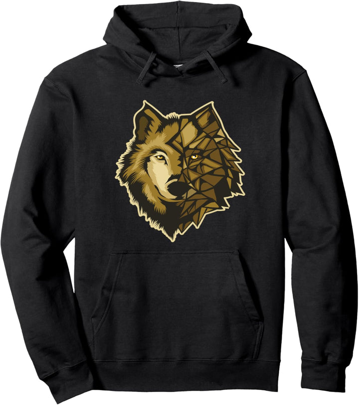 Wolf Geschenk geometrische Wölfe Pullover Hoodie
