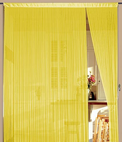 Kaikoon Fadenvorhang Fadenstore Messe B1 schwer entflammbar 90 cm x 240 cm (BxH) gelb