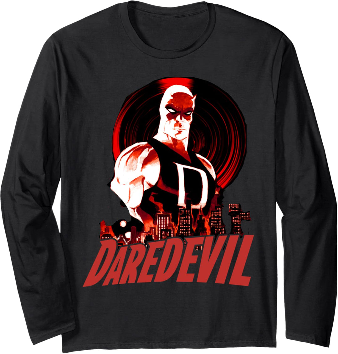 Marvel Daredevil Red Cityscape Langarmshirt