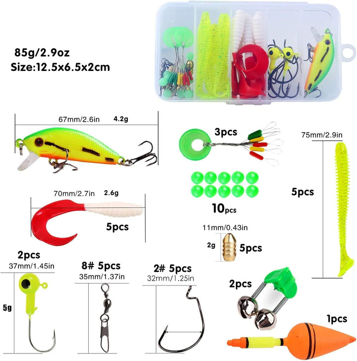 Sougayilang Kinder-Angelruten, tragbare Teleskop-Angelrute und Spulenkombination, mit Angelschnur, S