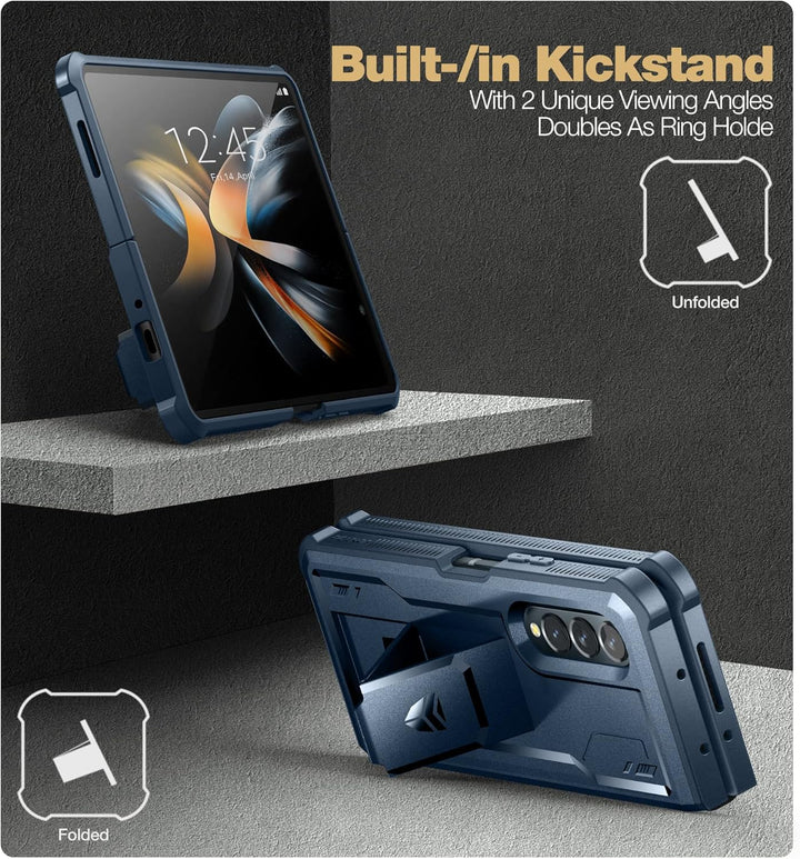 Dexnor für Samsung Galaxy Z Fold 4 5G Hülle, Full-Body Dual Layer Rugged Fall mit eingebautem Displa