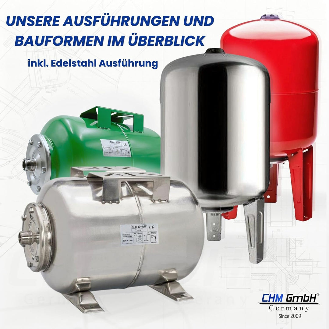 100 L Membrankessel vertikal, Stahltank, Druckkessel max. 6 Bar Ausdehungsgefäss
