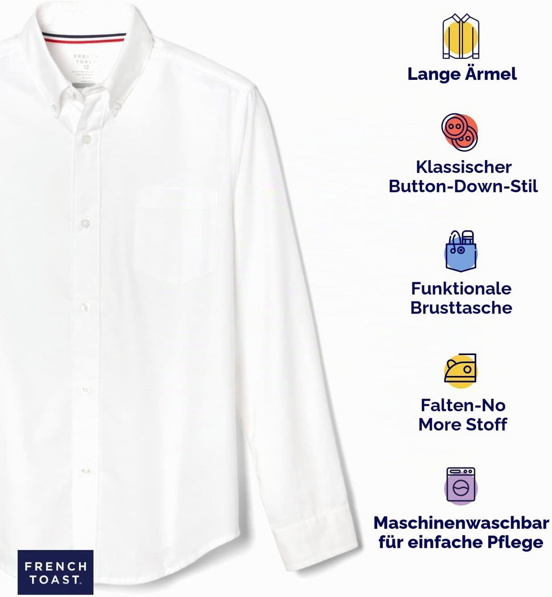 French Toast Langarm-Oxfordhemd für Jungen 122 Blanco, 122 Blanco