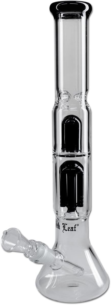 Black Leaf Elite 6-Arm Percolator Eis-Bong 38 cm 18er Inside Diffusor Chillum, 14er Kopf, OHNE Kickl