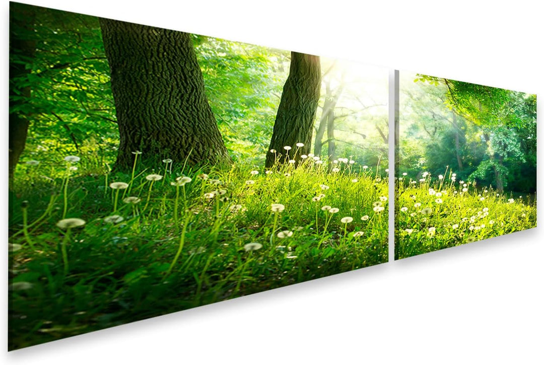 islandburner Bild auf Leinwand Spring Nature Schöne Landschaft Grünes Gras Und Bäume Bilder Wandbild