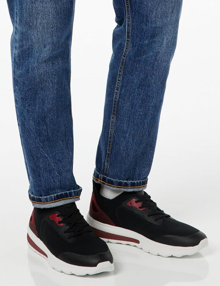 Geox Herren U Spherica Actif Sneaker 41 EU Black Red, 41 EU Black Red