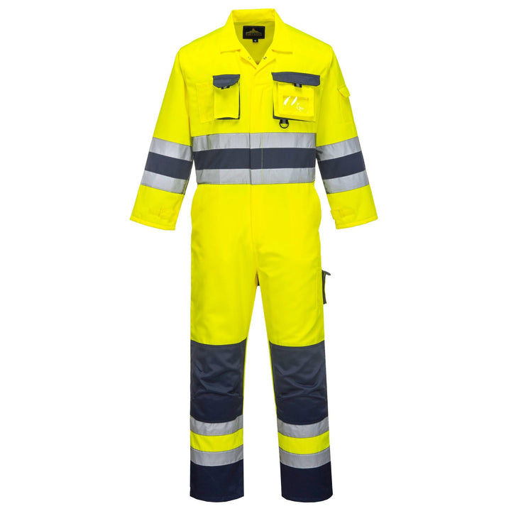 Portwest Arbeitskleidung Herren Nantes Sicherheitsgelb Overall Medium - 31 inch Leg Gelb / marinebla