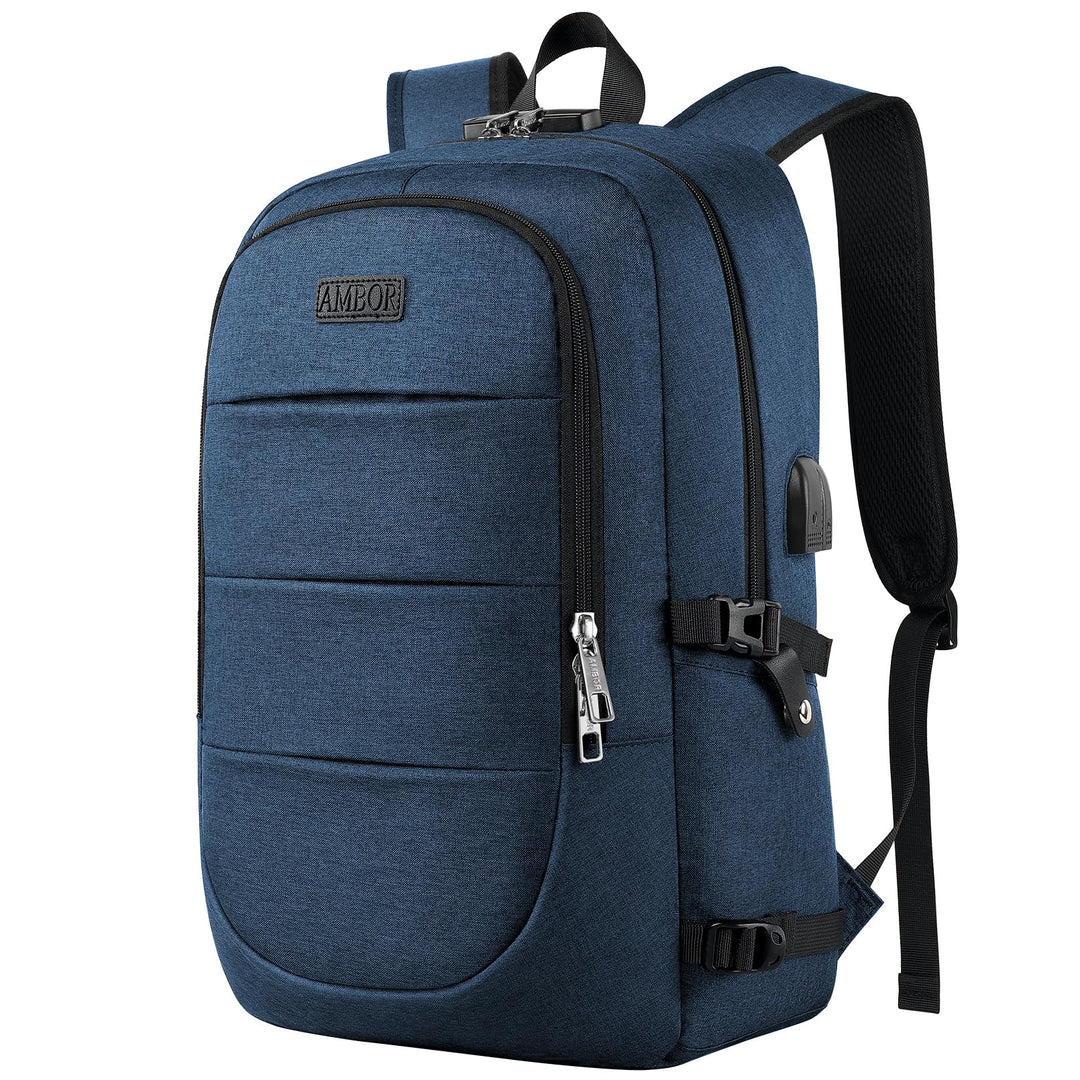 AMBOR Laptop Rucksack Herren mit USB-Ladeanschluss Rucksack Damen Anti-Diebstahl Rucksack für 17,3 Z