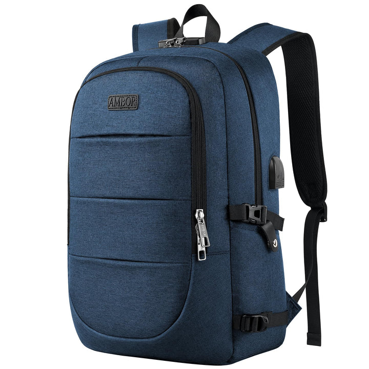 AMBOR Laptop Rucksack Herren mit USB-Ladeanschluss Rucksack Damen Anti-Diebstahl Rucksack für 17,3 Z