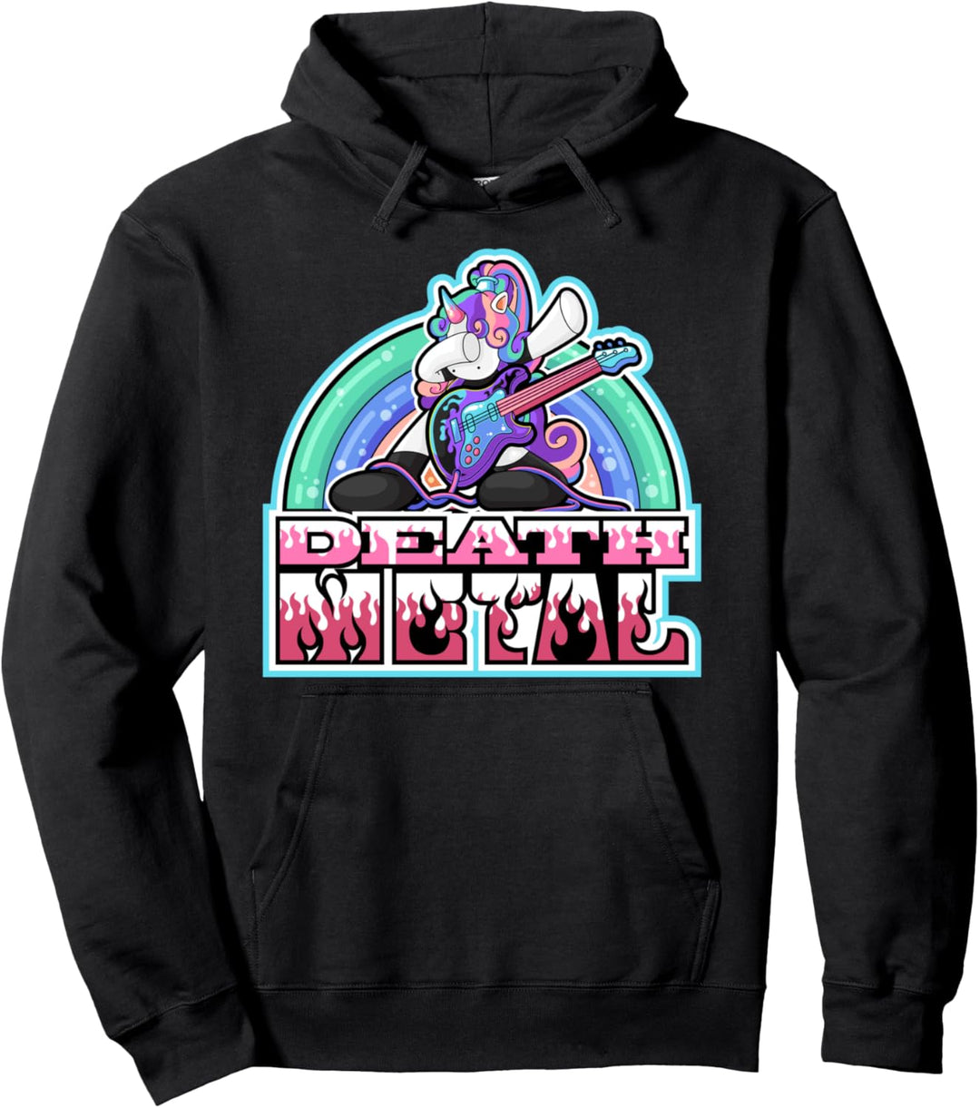 Lustige Einhorn Death Metal-Geschenke Fans Pullover Hoodie