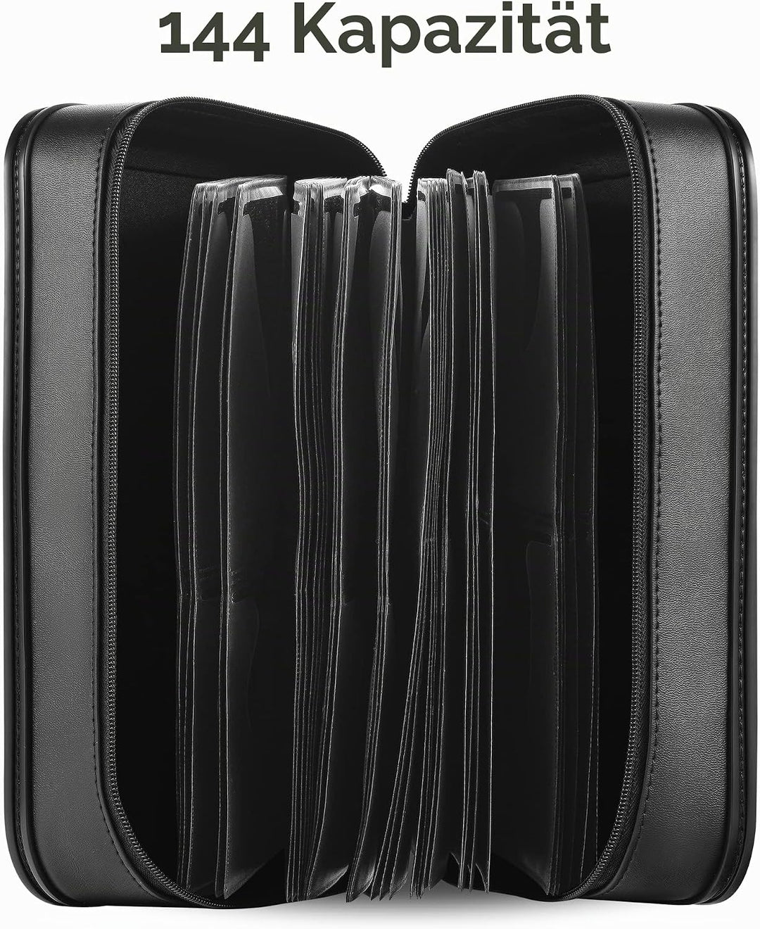 TIMCORR CD Tasche, CD Hülle DVD Halter Aufbewahrung: 144 DVD Hüllen Organizer tragbare Brieftaschen