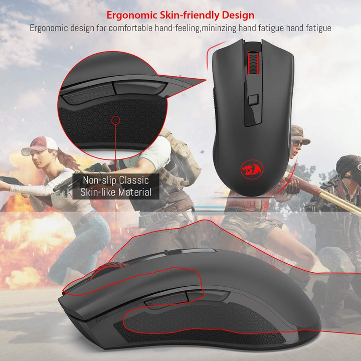 Redragon M652 Optische 2.4G Wireless Maus mit USB-Empfänger, tragbare Gaming & Office Mäuse, 5 einst