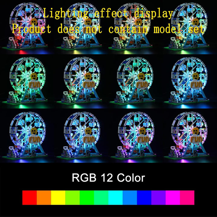 GEAMENT LED Licht-Set (Fernbedienung) Kompatibel mit Lego Riesenrad (Ferris Wheel) - Beleuchtungsset